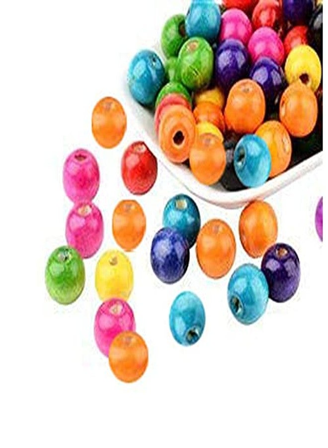 TE Multicolor Wooden Beads Size 8 mm, Moti Used for Art and Crafts, DIY, Pendant Jewelry Making,Bags, Toran, Bandhanwar, Plant Hanger, Crafts Project and Rakhi Making (Size 8 mm) Beads Pcs (200) - Image 4